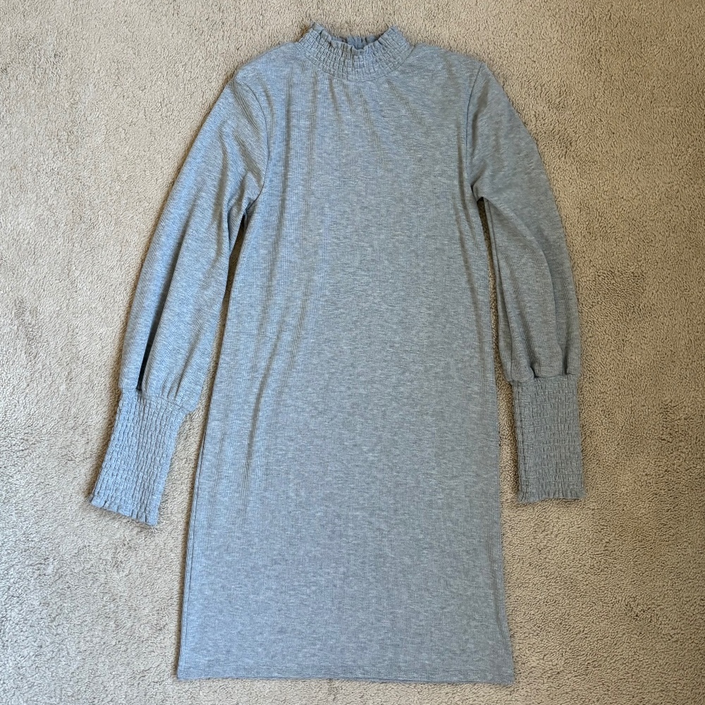One One Six Long Sleeve Dress Light Gray Size M